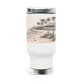 Beach Sketch Travel Mug — 'Navensia' Stainless Steel 14oz with Handle