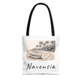 Beach Sketch Tote Bag — 'Navensia' Coastal Canvas Tote