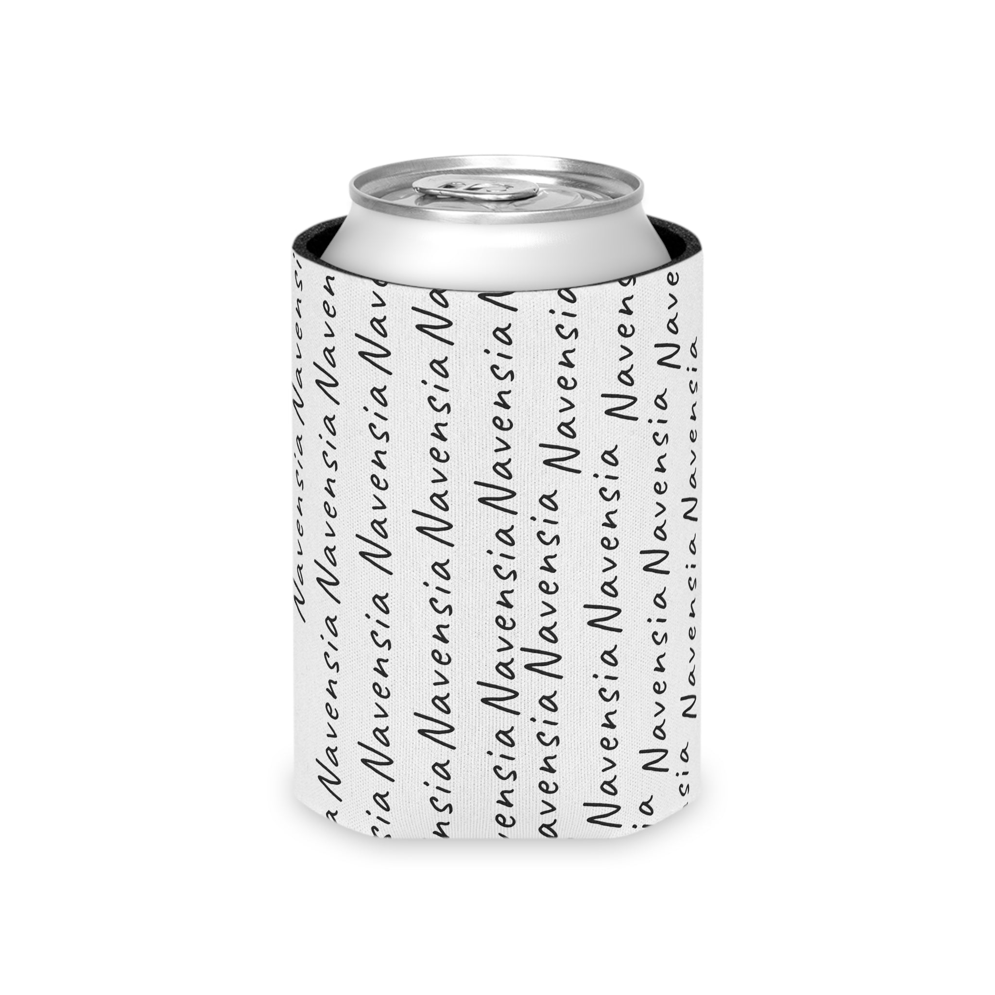 Can Cooler — Repeating 'Navensia' Script Pattern (Custom Name Design)