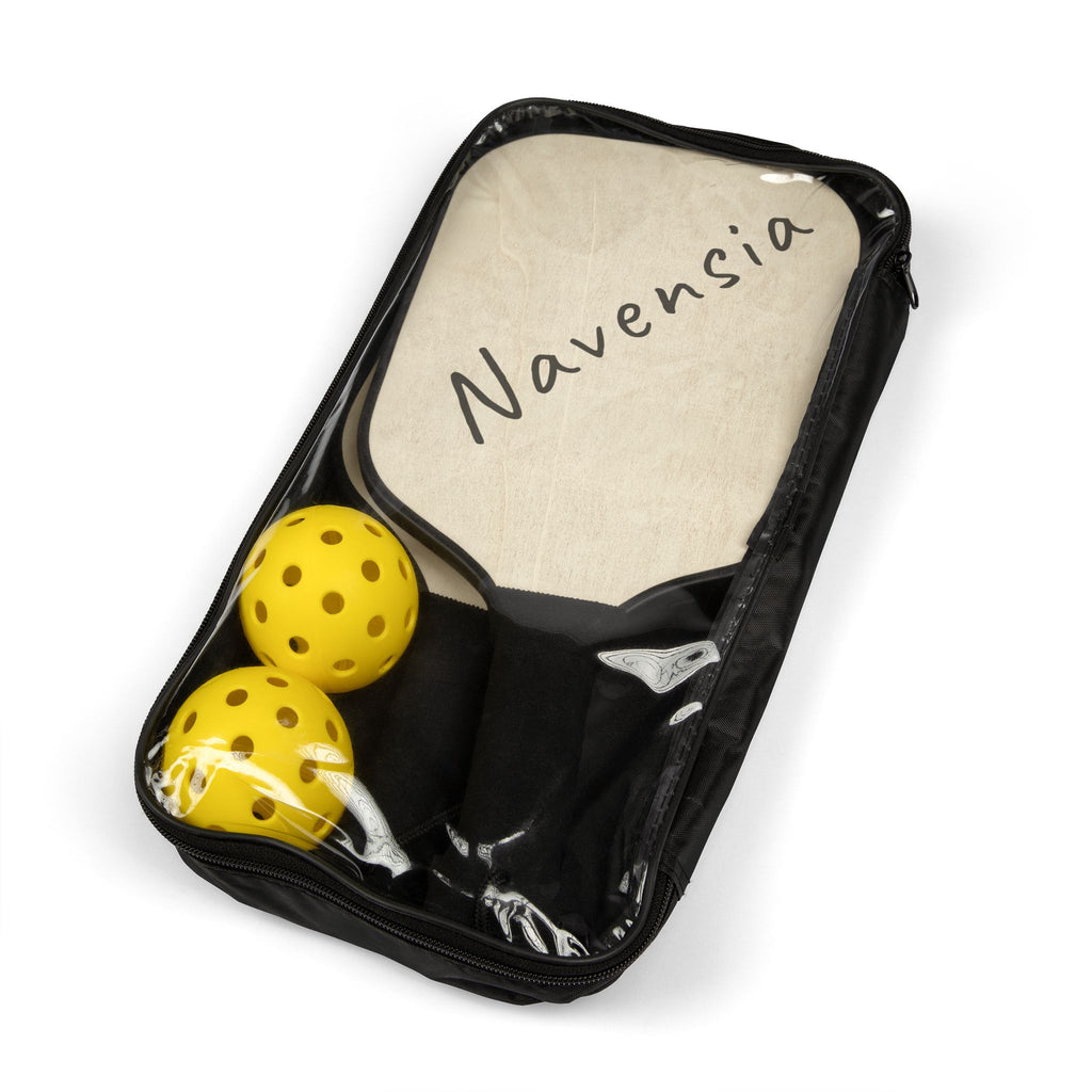 Personalized Pickleball Paddle Set – 'Navensia' Lightweight Wooden Kit with Balls