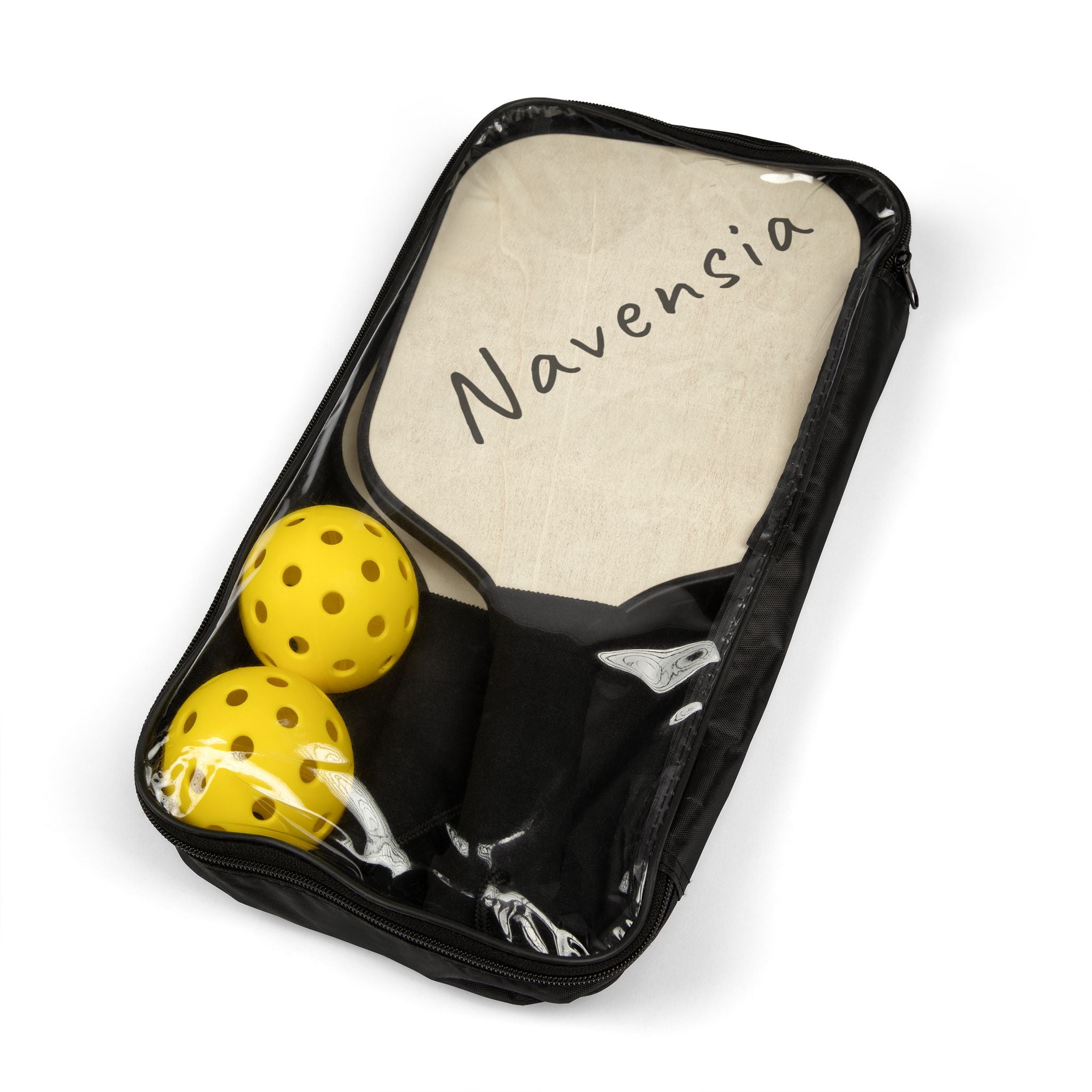 Personalized Pickleball Paddle Set – 'Navensia' Lightweight Wooden Kit with Balls