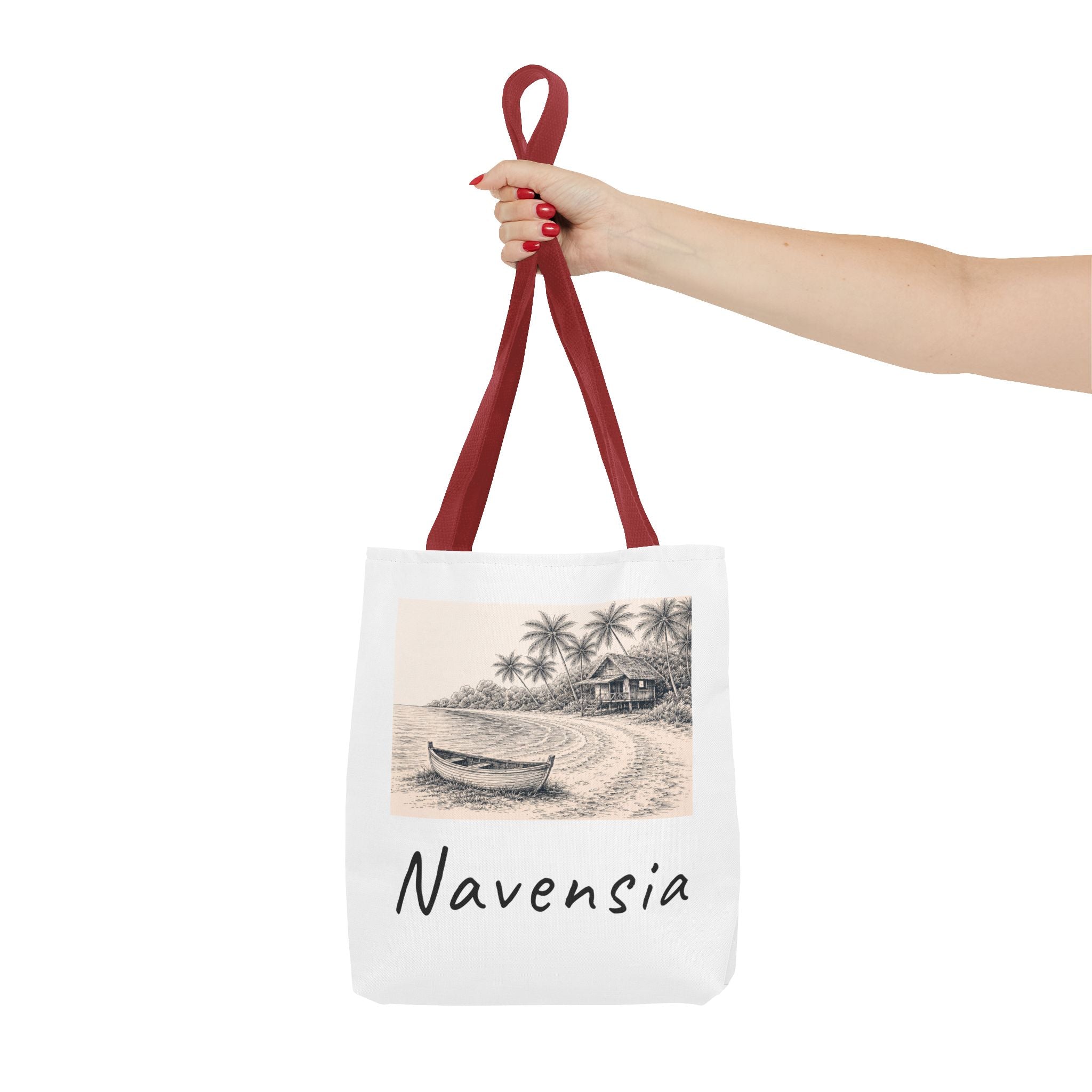 Beach Sketch Tote Bag — 'Navensia' Coastal Canvas Tote